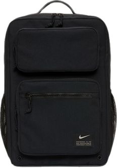 a black backpack with zippers on the side