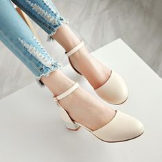 Gender: For Women Style: Fashion,KoreanOccasion: Casual,Party/Club,Office/CareerHeel Height: 3cmPlatform Height: 1cmSeason: Spring,Summer,Fall/Autumn,WinterPackage Contents: 1 x Shoes (Pair)Size Guide:28 = foot length 18.5-19cm (Foot width=6.5-7cm)29 = foot length 19-19.5cm (Foot width=7cm)30 = foot length 19.5-20cm (Foot width=7-7.5cm)31 = foot length 20-20.5cm (Foot width=7.5cm)32 = foot length 20.5-21cm (Foot width=7.5-8cm)33 = foot length 21-21.5cm (Foot width=8cm)34 = foot length 21.5-22cm Summer Cream Closed Toe Block Heels, Trendy Cream Low Heel Heels, Club Office, Low Heel Sandals, Shoes Heels Pumps, Heels Sandals, Pumps Flat, Fashion Korean, White Beige