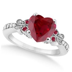 Red Engagement Ring, Butterfly Engagement Ring, Ruby Heart Ring, Ruby Diamond Engagement Ring, Heart Shaped Engagement Rings, Heart Engagement, Fine Engagement Rings, Cute Engagement Rings, Heart Engagement Rings