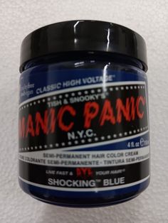 FREE SHIPPING  GUILT-FREE GLAMOUR!® Shocking Blue is a dark cobalt blue hair dye. For best results, we recommend lightening hair to a very light cool-toned level 9 blonde or lighter. All semi-permanent blue hair colors can interact with yellow tones in bleached hair to create a green tint so make sure to do a strand test prior to applying all over to ensure you get the results you want! If you'd like to avoid a possible green undertone, you can add in a purple shade like Purple Haze to off-set this effect. When mixed with Pastelizer, Shocking Blue becomes a gorgeous steely, blue-grey pastel shade!  Style: Classic Semi-Permanent Hair Dye Color: Shocking Blue Color Description -  Dark Blue Hair Dye Volume: 4oz / 118ml Ingredients: Vegan Friendly, PPD Free! Additional Features: Benefits of Co Cobalt Blue Hair, Dark Blue Hair Dye, Lightening Hair, Blue Hair Dye, Permanent Hair Dye Colors, Dyed Hair Blue, Shocking Blue, Dark Blue Hair, Semi Permanent Hair Dye