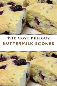 the most delicious buttermilk scones are made with blueberries and cream cheese