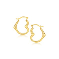 10k yellow gold, these earrings featured hoops in a heart shape and secured with a snap post backing. Snap Lock, Heart Hoop Earrings, Round Diamond Engagement Rings, Crown Jewels, Mini Heart, Gold Heart, Jewelry Earrings Hoops, Gold Hoop, Gold Hoop Earrings