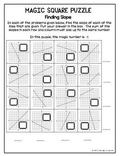 the magic square puzzle worksheet for students to practice finding and graphing numbers