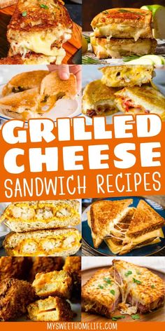 grilled cheese sandwich recipe collage with text overlay