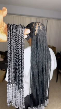 box 
braids Box Braids With Clear Beads, Braids With Clear Beads, Lemonade Braids Hairstyles, Weave Hairstyles Braided, Big Box Braids Hairstyles, Feed In Braids Hairstyles, Box Braids Hairstyles For Black Women, Cute Braided Hairstyles, Braids Hairstyles Pictures