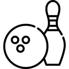 a bowling ball and pin icon