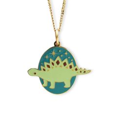 Stegosaurus Dinosaur Charm Necklace - Gold Finished Dinosaur Jewelry o – Mark Poulin Jewelry Dino Necklace, The Evening Star, Dinosaur Jewelry, Evening Star, Gold Charm Necklace, Care Card, Gold Dipped, One Inch, Dinosaurs