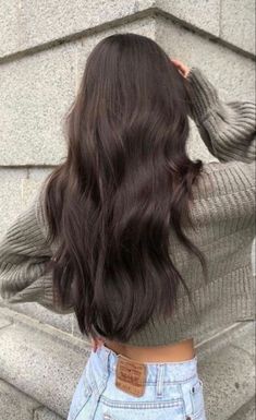 Brown Hair Inspiration, Rambut Brunette, Dark Brunette Hair, Brown Hair Looks, Brunette Hair With Highlights, Long Dark Hair, Hair Stylies, Hair Inspiration Color