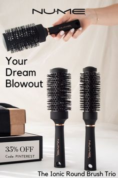 Get a salon worthy blowout at home with the NuMe Ionic Round Brish Trio. 3 round brushes in 3 sizes to achieve the blow out of your dreams! Salon Blowout At Home, Blowout At Home, Salon Blowout, Round Hair Brush, Blow Out, Hair Brush, At Home, Hair