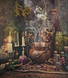 POTIONS + POISONS: Kitchen Witchery Green Witch Aesthetic, Witchcore Aesthetic, Baba Jaga, Green Witchcraft, Feuille Eucalyptus, Kitchen Witchery