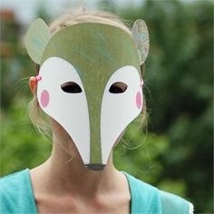 DIY Creature Mask - TREEHOUSE kid and craft Paper Mask Diy, Bear Mask, Imagination Toys, Dramatic Play Preschool, Tree House Kids, Bear Images, Fox Mask, Paper Puppets, Folding Origami