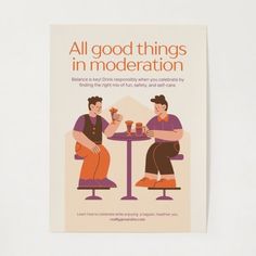 a book with an image of two people sitting at a table and the title all good things in modeeration