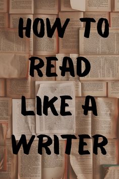 an open book with the words how to read like a writer on top of it