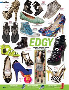 a magazine cover with many different shoes on it