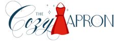 the crazy apron logo with a red dress on it