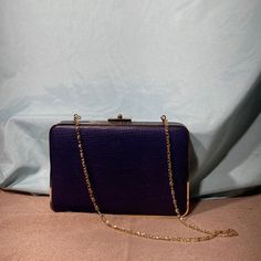 Never Used. Smoke Free Home. No Stains Or Tears. Vintage J. Mclaughlin Clutch Golf Chain. Soooo Pretty. 7 Inches Across 5 Inches Tall Ships Same Day Or Next Chic Purple Square Box Bag, Purple Square Evening Bag, Chic Purple Evening Bag, Chic Purple Evening Bags, Purple Clutch Shoulder Bag For Formal Occasions, Classic Purple Evening Bag, Elegant Purple Clutch For Everyday Use, Formal Purple Clutch Shoulder Bag, Elegant Purple Square Bag