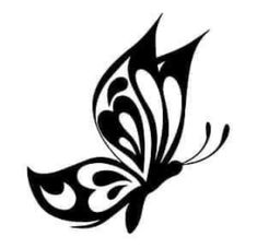 a black and white butterfly tattoo design