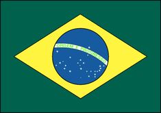 the flag of brazil is shown in green and yellow, with stars on it's side