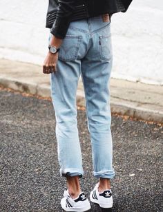 SS 2016 Sneakers Trends Boyfriend Jeans Kombinieren, Mode Tips, Blazer Outfit, Fashion Spring, 가을 패션