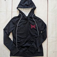 Perfect Condition Tapout Hoodie. Black With White Piping & Pink Logo. Clean Smoke Free Home, Will Ship Next Day Black Hoodie With Drawstring For College, Black Sports Hoodie With Double-lined Hood, Sports Black Hoodie With Double-lined Hood, Black Sporty Hoodie For College, Sports Black Sweatshirt With Double-lined Hood, Black College Hoodie, Pink Logo, Piping, Womens Tops