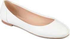 White Ballet Flats For Work, White Ballet Flats For Workwear, Classic White Slip-on Ballet Flats, Journee Collection