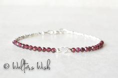 Garnet Gemstone Beaded Bracelet – Walter's Wish Jewelry Handmade Burgundy Bracelets As Gift, Handmade Burgundy Bracelet As A Gift, Elegant Beaded Bracelets With Faceted Beads For Gift, Elegant Burgundy Bracelets As Gifts, Adjustable Garnet Bracelets Gift, Adjustable Garnet Bracelet Gift, Adjustable Garnet Bracelet As Gift, Elegant Sterling Silver Crystal Bracelet With Gemstone Beads, Elegant Adjustable Garnet Bracelets