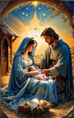 Christmas Nativity Images, Nativity Scene Pictures, Beautiful Christmas Scenes, Jesus Christ Painting, Jesus Christ Artwork, Christmas Scenery, Jesus And Mary Pictures, Jesus Photo, Jesus Christ Art