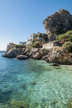 the water is crystal clear and blue