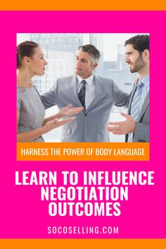 three people talking to each other with the words learn to influence negotia