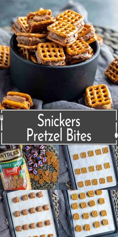 snickkers pretzel bites are an easy snack for kids and adults