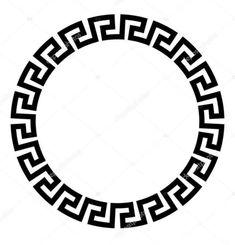 a circular frame with an ornament pattern in the middle on a white background