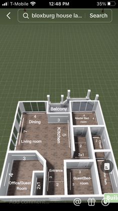 a computer screen showing the floor plan for a house