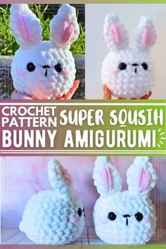 This step-by-step crochet bunny tutorial is great for beginners, offering a simple and quick way to create an adorable, plump bunny amigurumi. The bunny comes complete with a cute bobbletail and blush on its cheeks, giving it a charming character. Mini Crochet Bunny Free Pattern, Easy Bunny Crochet Pattern Free, Easter Crochet Projects, Free Bunny Crochet Pattern, No Sew Amigurumi Free Pattern, Easy Crochet Bunny, Crochet A Bunny, Crochet Bunny Patterns