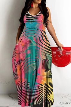 Lasaky - Perfect Vacation Wear Maxi Sundress with Spaghetti Straps Maxi Sundress, Vacation Wear, Travel Dress, Maxi Slip Dress, Women Maxi, Dress Maxi, Sundress, Floor Length, Spaghetti Strap