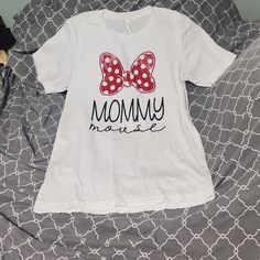 This Tee Is A Mouse Must For Mommies.B.N.W.T. If Visiting Disney,This Is Essential. Mama Mouse And Mini Mouse Shirts, Mini Mouse, A Mouse, Bella Canvas, Red White, Red And White, Womens Tops, Tops & Tees, Disney