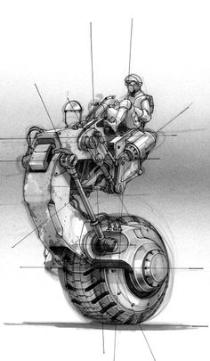 a drawing of a motorcycle with parts labeled