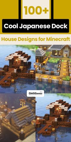 the book cover for cool japanese dock house designs for minecraft by omg gamer