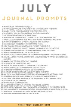 the ultimate guide to july journal