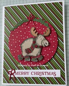 a merry christmas card with a moose on it