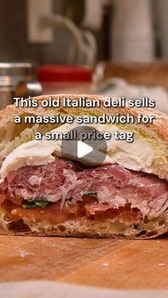 this old italian deli sells a massive sandwhich for a small price tag