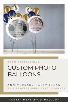 balloons are arranged in the middle of a party photo