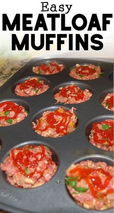 mini meatloaf muffins in a muffin tin