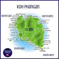 a map of koh phangan showing the location of each tourist's destination