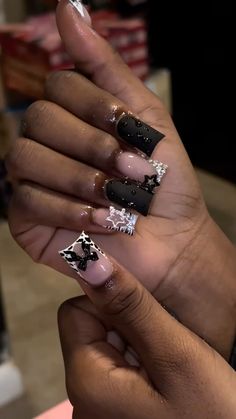 Junk Nails, Acrylic Toe Nails, Hard Nails, Colored Acrylic Nails, Girly Acrylic Nails, Glow Nails, Short Square Acrylic Nails, Dope Nail Designs, Exotic Nails