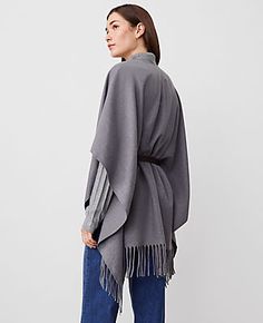 Our cinched fringe poncho is an elevated layer that's always at ease. Fringe at ends.,Imported:Imported,Fabrication:55% PES, 45% Viscose,Garment Care:Machine Washable Fringe Belted Poncho by Ann Taylor Size regular - M/L Quiet Shade Grey Women's Ponchos, Wraps, Kimonos, Fashion, Accessories, 55%, PES, 45%, Viscose, Machine, Washable Fringe Poncho, Fringed Belt, Ladies Poncho, Fringed Poncho, Grey Women, Kimonos, Ponchos, Effortless Style, Ann Taylor