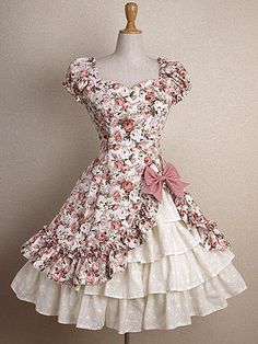 Vintage Midi Dresses, Flowers Print, Dresses Kids Girl, Lolita Dress, Lolita Fashion, A Dress, Kids' Dresses