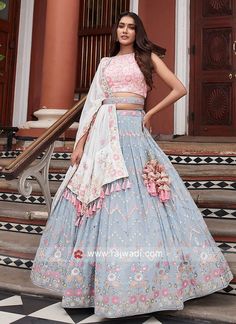 Sky Blue Lehenga, Design Lehenga, Bridesmaid Lehenga, Indian Outfits Lehenga, Maxi Design, Ring Ceremony, Wedding Lehenga Designs