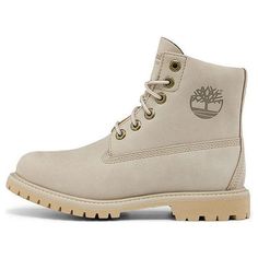 (WMNS) Timberland Paninara Collarless 6 Inch Wide Fit Waterproof Boots 'Light Grey Nubuck' A2M2SW Beige Waterproof Boots For Outdoor Activities, Waterproof Beige Boots For Outdoor Activities, Beige Waterproof Boots For Outdoor, Outdoor Waterproof Boots With Branded Insole, Casual Beige Timberland Boots, Waterproof Boots, Stylish Sneakers, Perfect Pair, 6 Inches