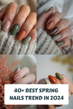 Nails Trends 2024 Spring, Nail Inspiration Spring 2024, Earth Tone Nails Designs, Spring Nail Ideas, Chrome Nail Polish, Neon Nail Polish, Glitter Accent Nails, Nails Trend, Water Color Nails