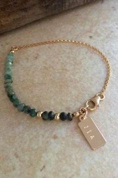 EMERALD Bracelet Personalized bracelet Gemstone Bracelet Best Friend Gift Emerald Jewelry Ombre Gold Bracelet Gift for Mom Bridesmaid Gift | Natural genuine Gemstone bracelets. Buy crystal jewelry, handmade handcrafted artisan jewelry for women. Unique handmade gift ideas. #jewelry #beadedbracelets #beadedjewelry #gift #shopping #handmadejewelry #fashion #style #product #bracelets #affiliate #ad Gemstone Gold Bracelet, Crystal Bracelet Design Ideas, Crystal Accessories Jewelry, Handmade Jewelry Gold, Gold Crystal Jewelry, Unique Bracelet Design For Women, Gold Handmade Jewelry, Diy Gemstone Bracelet, Gemstone Bracelets Ideas